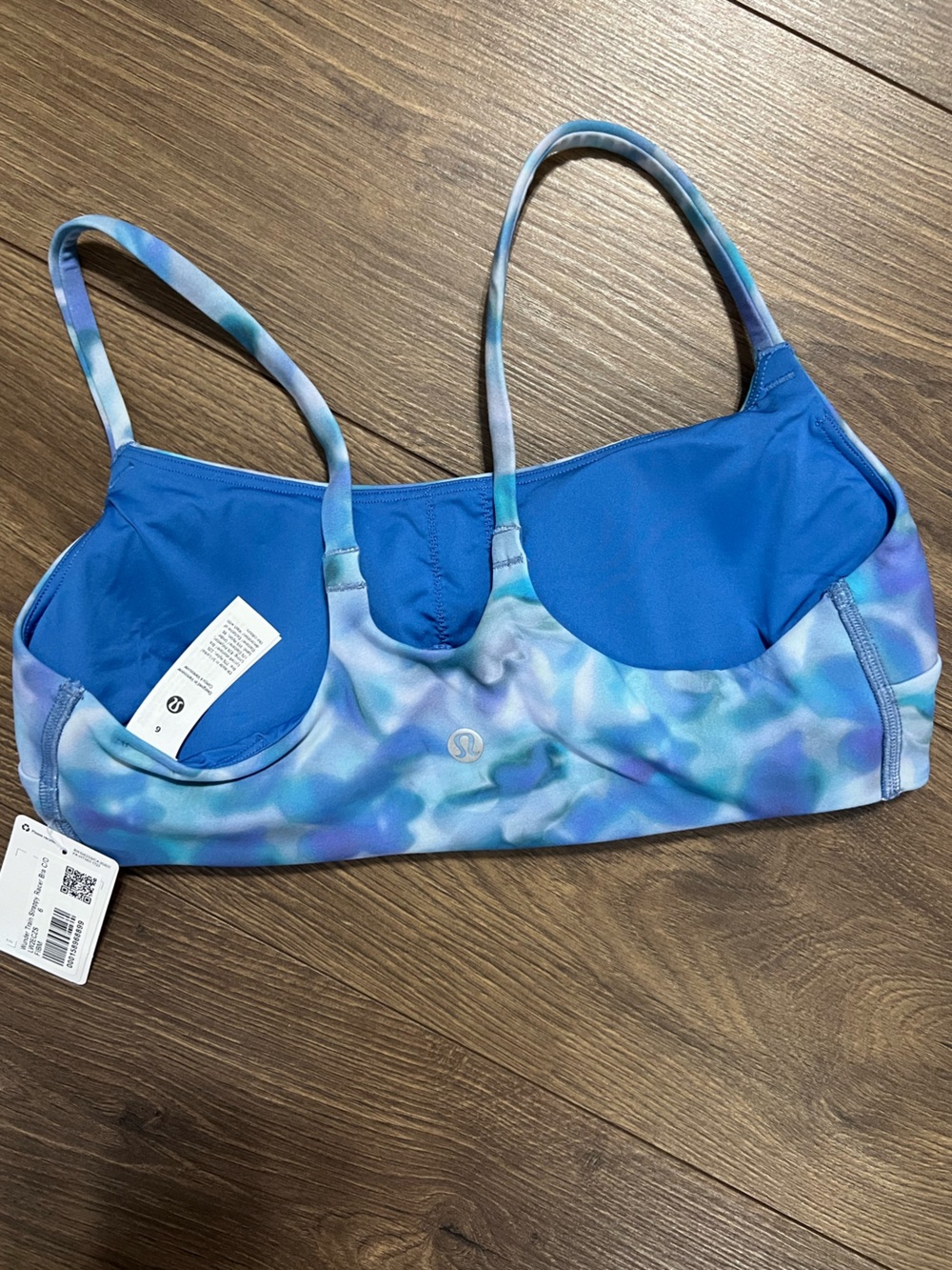 Lululemon Wunder Train Strappy Racer Bra C/D Filament Blue Multi Size 6 NWT - Picture 2 of 6